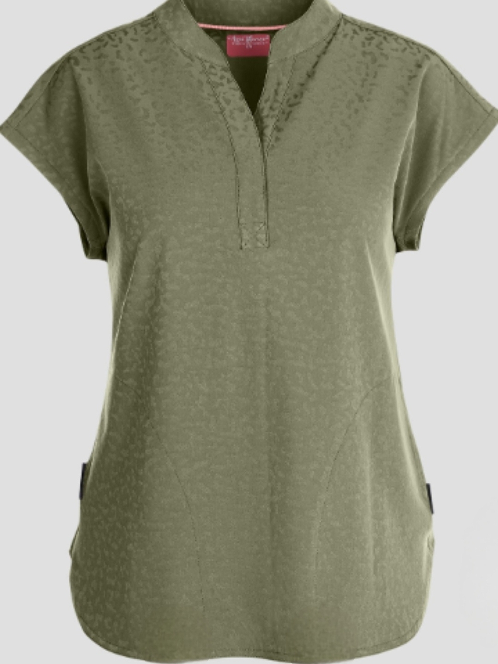 Ava Therese Olive Green Leopard Print Scrub Set With Joggers - Picture 2 of 5